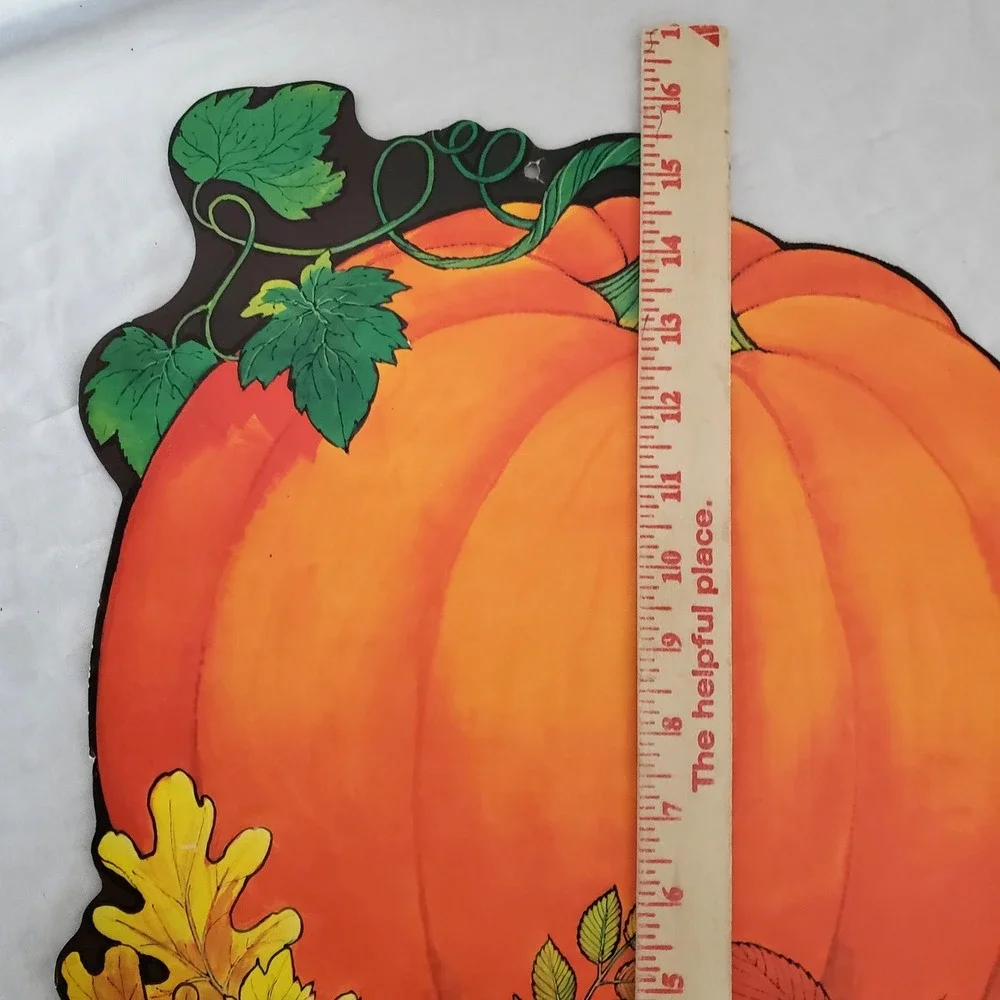 Beistle '78 Thanksgiving Harvest Pilgrim Indian Die Cut +‎ Pumpkin Wall Decor